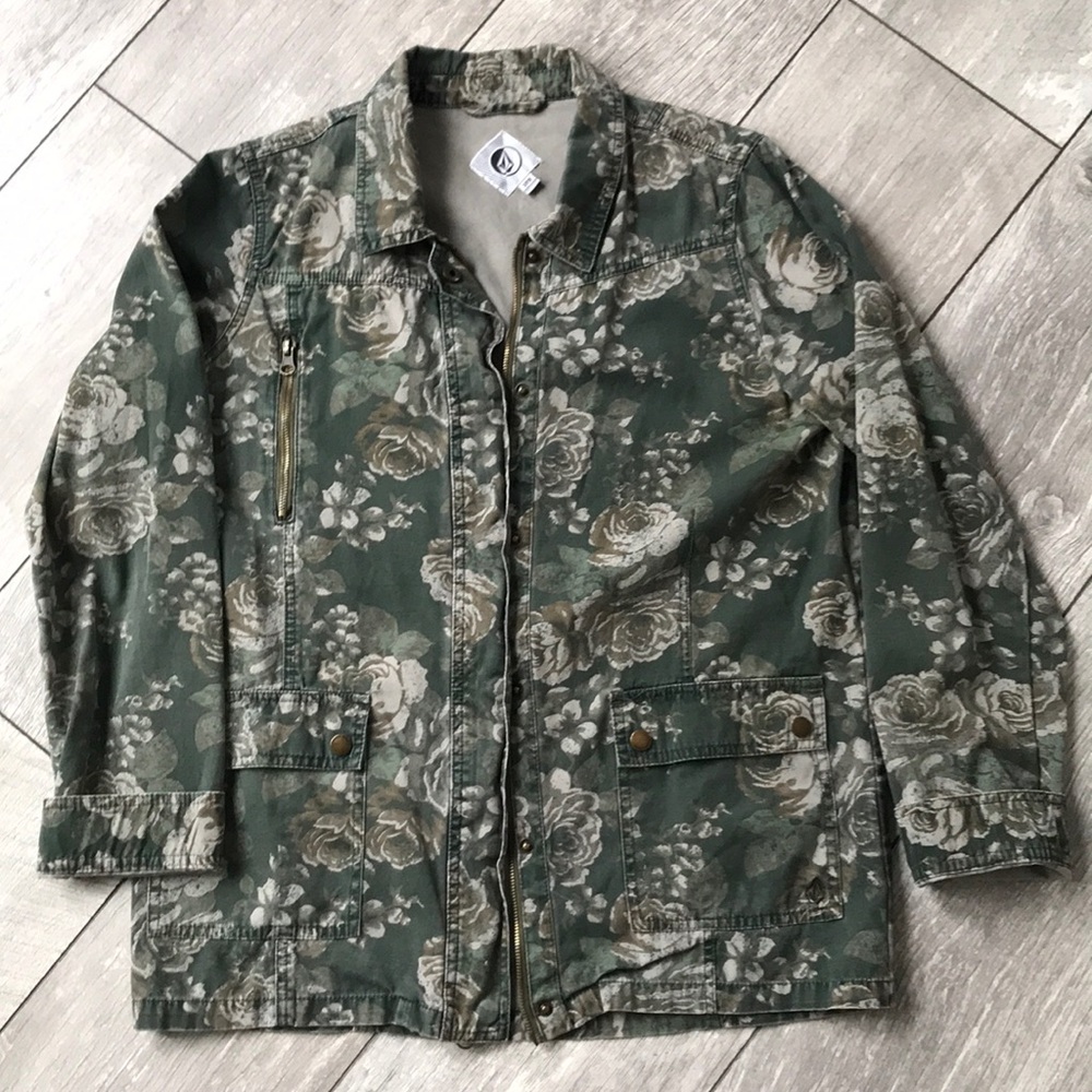 Volcom floral camo denim jacket